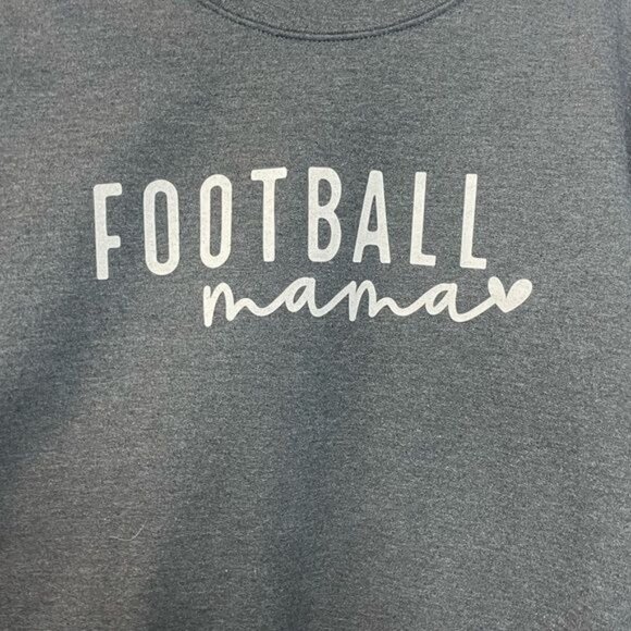 Football Mama Sweatshirt Gray Crewneck Gildan Heavy Blend Cotton Poly Sz Medium - Picture 4 of 8